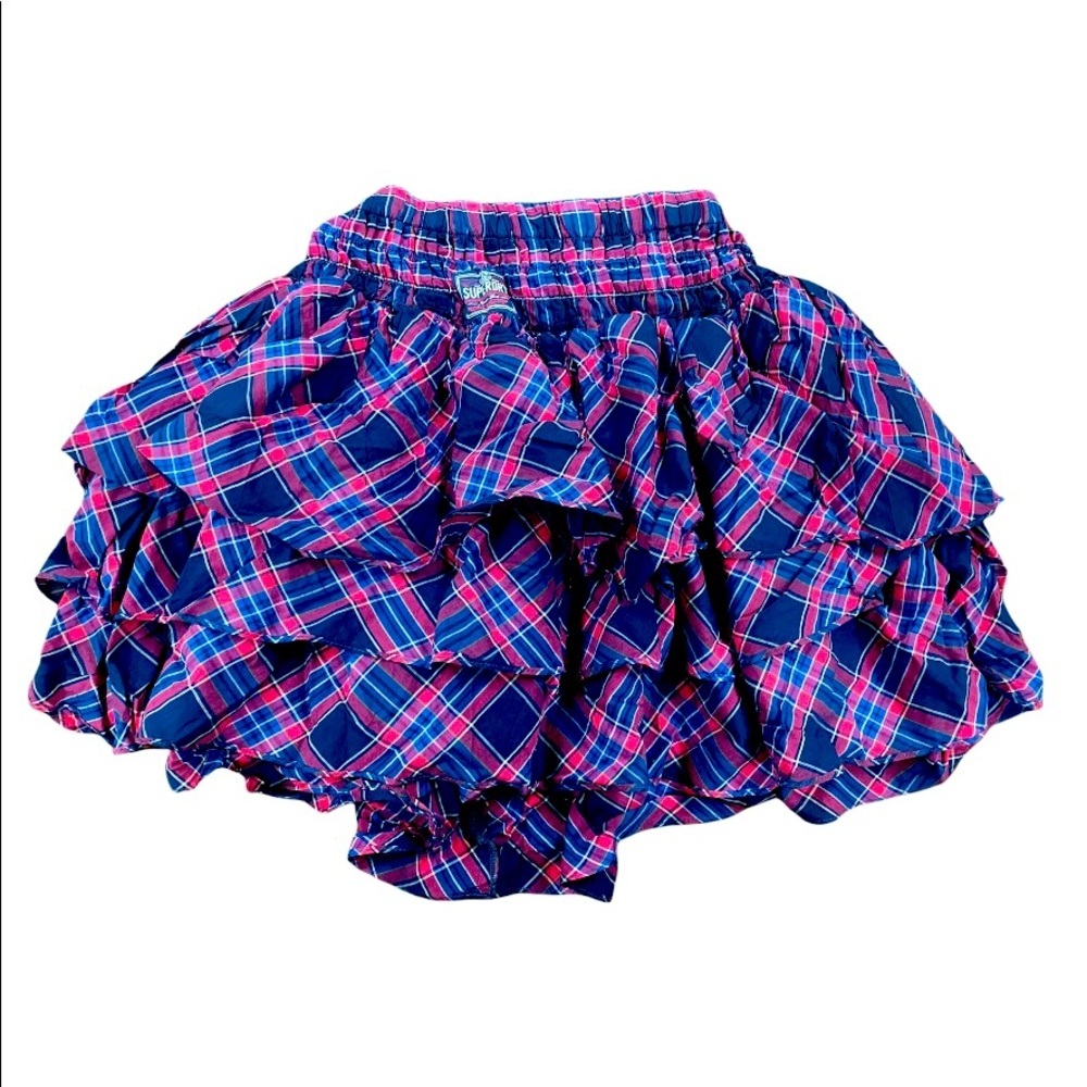 Superdry mini  Skirt  blue/pink  Size  M  Cotton vintage NEW MRSP 80$